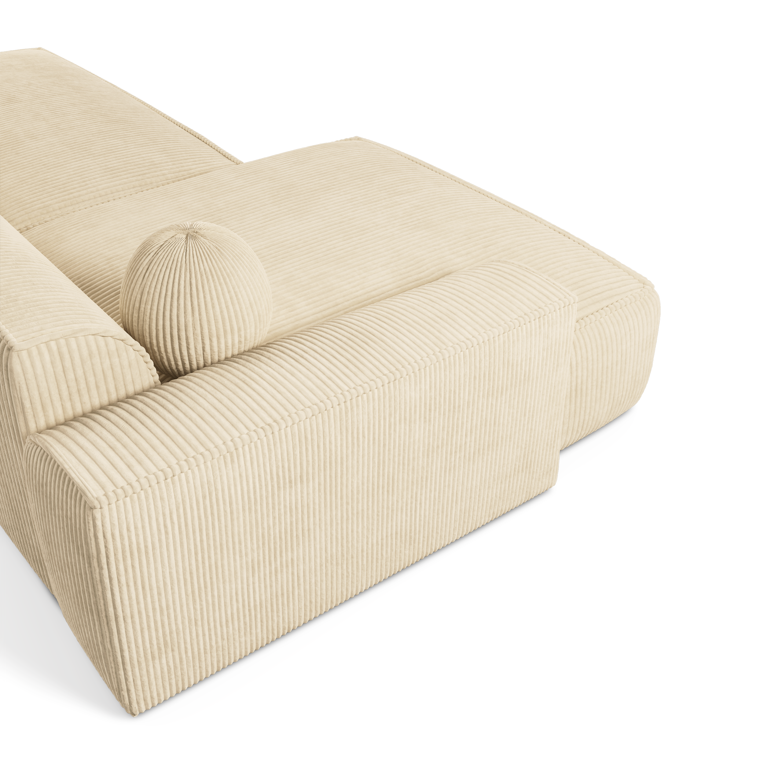 Sia Home Ania canapé angle gauche crème coussin boule