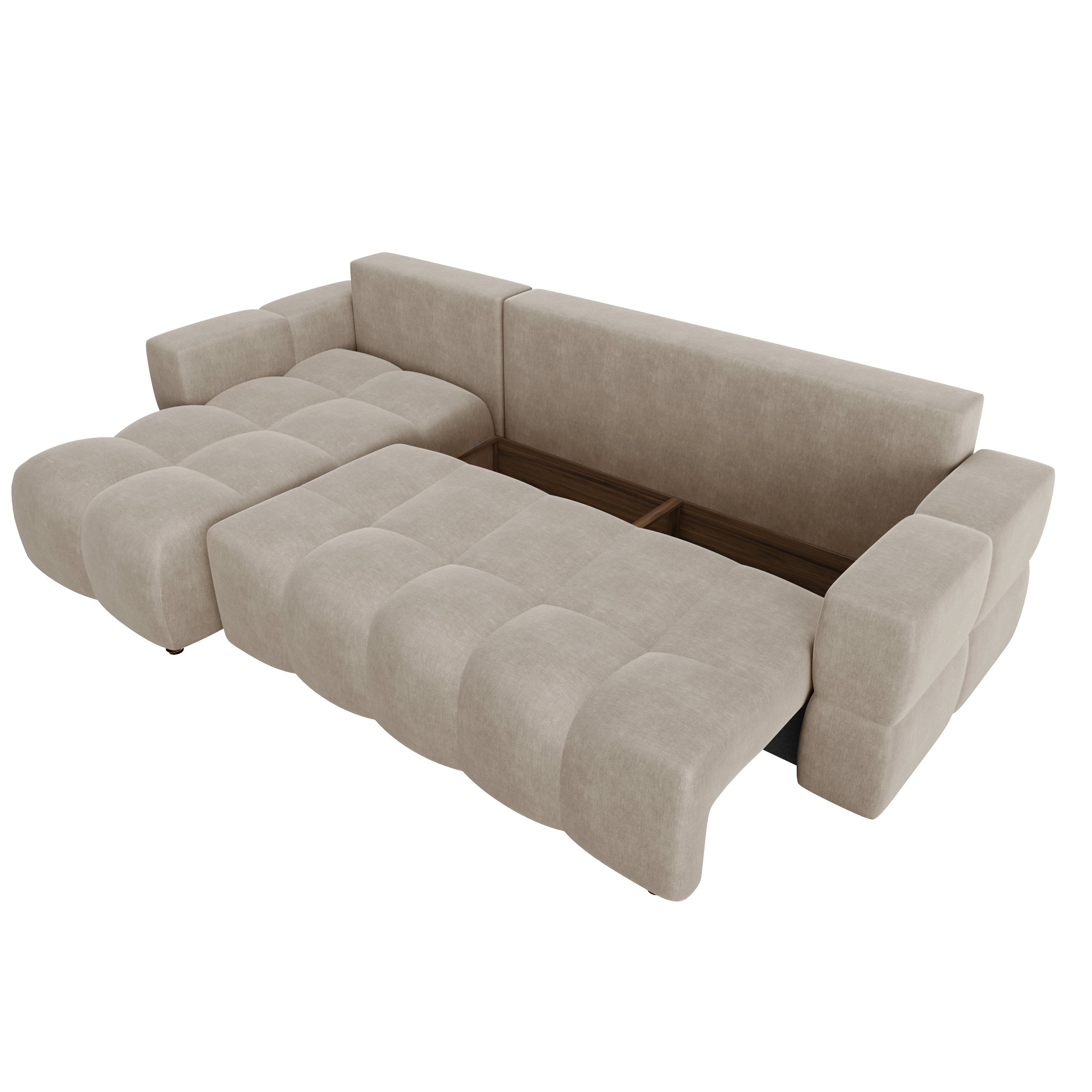 Sia Home Gabriel canapé angle gauche convertible taupe