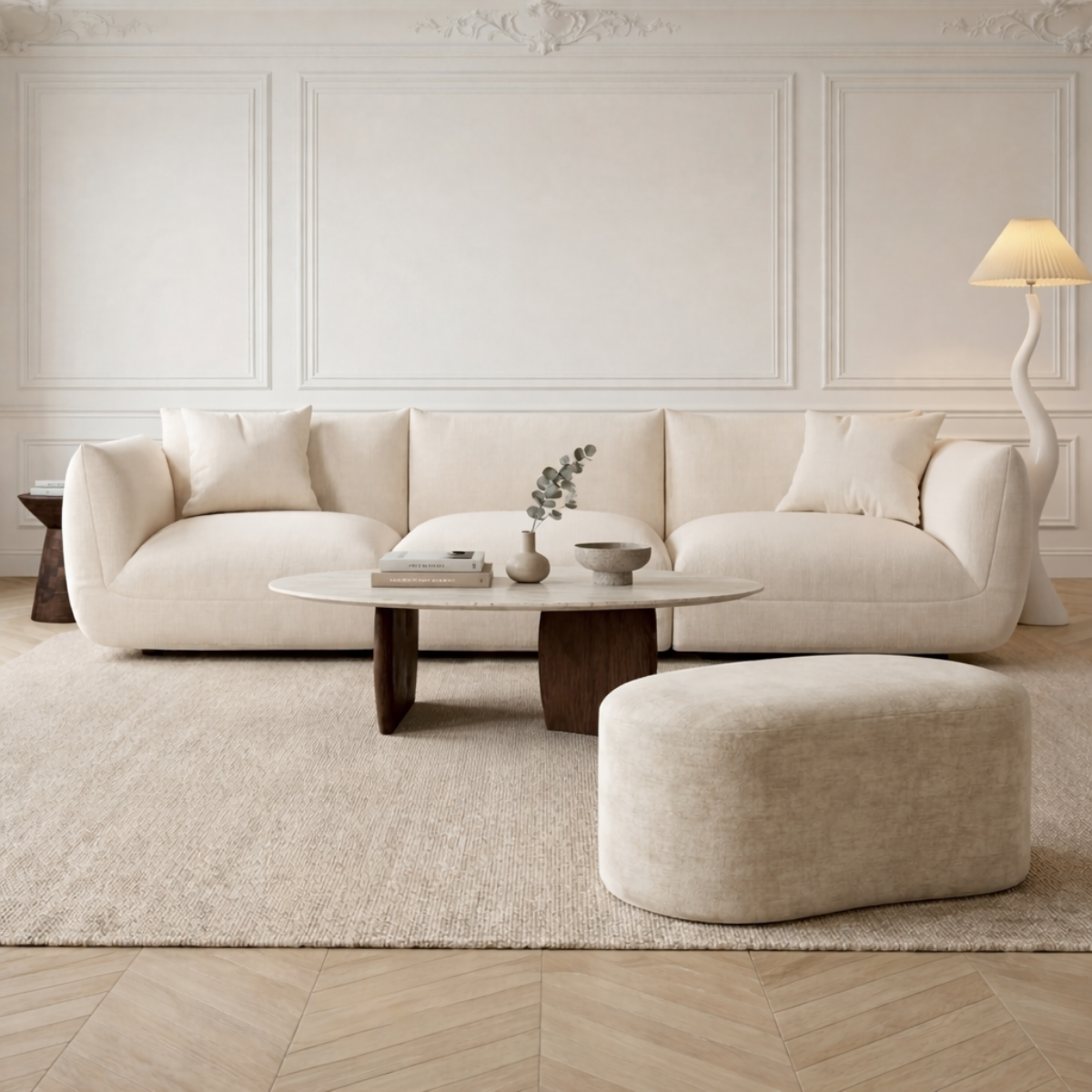 Sia Home Dune pouf crème assise appoint organique
