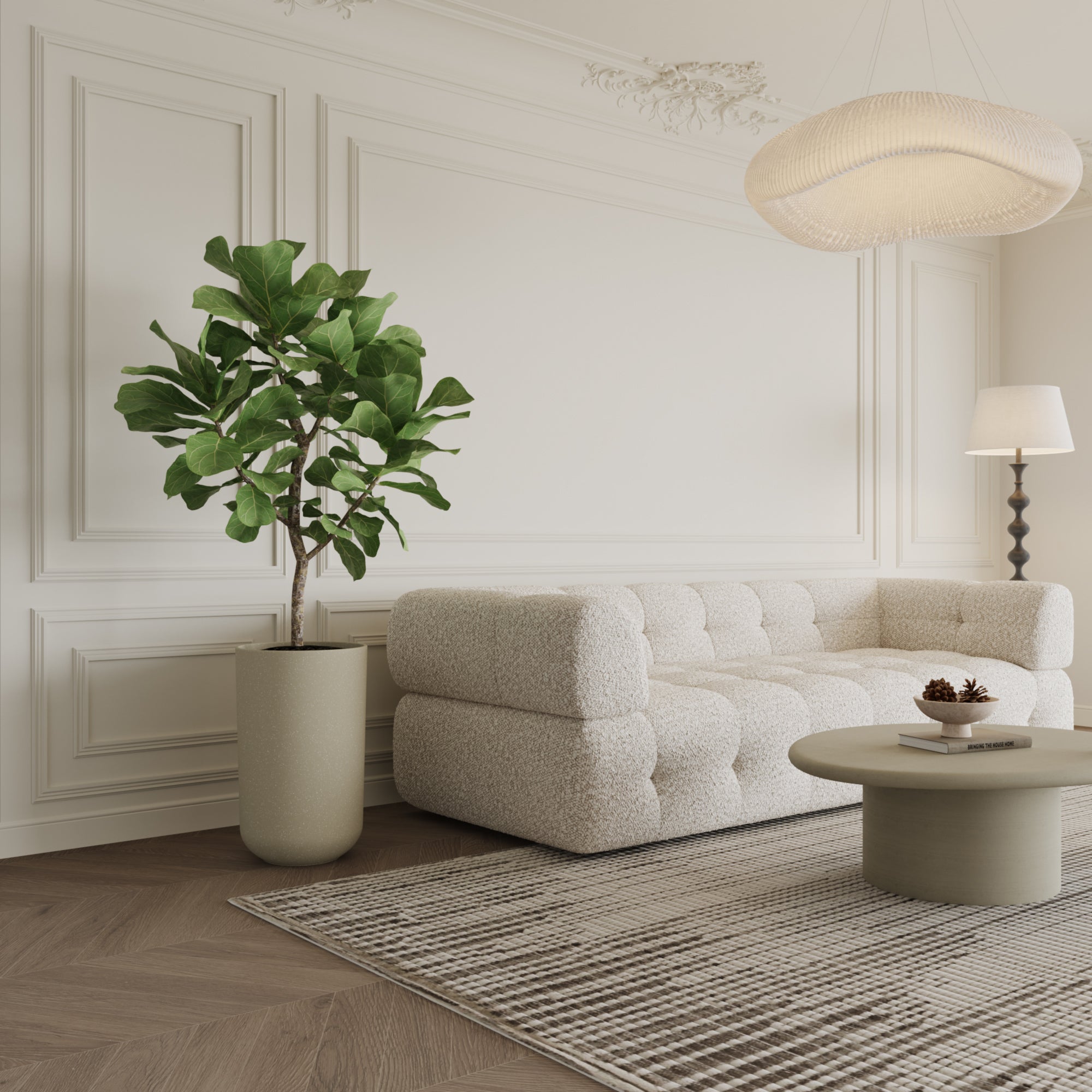 Sia Home Cache-Pot Terra allongé 60 cm cache-pot beige