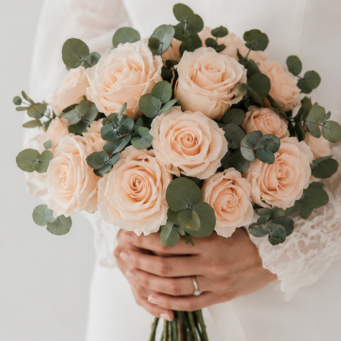 Ateliers Ouchamp Carrefour de Norvège bouquet mariée L rose pâle