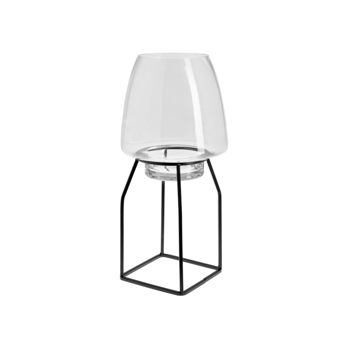 Sia Home Soaz photophore verre transparent 40 cm noir
