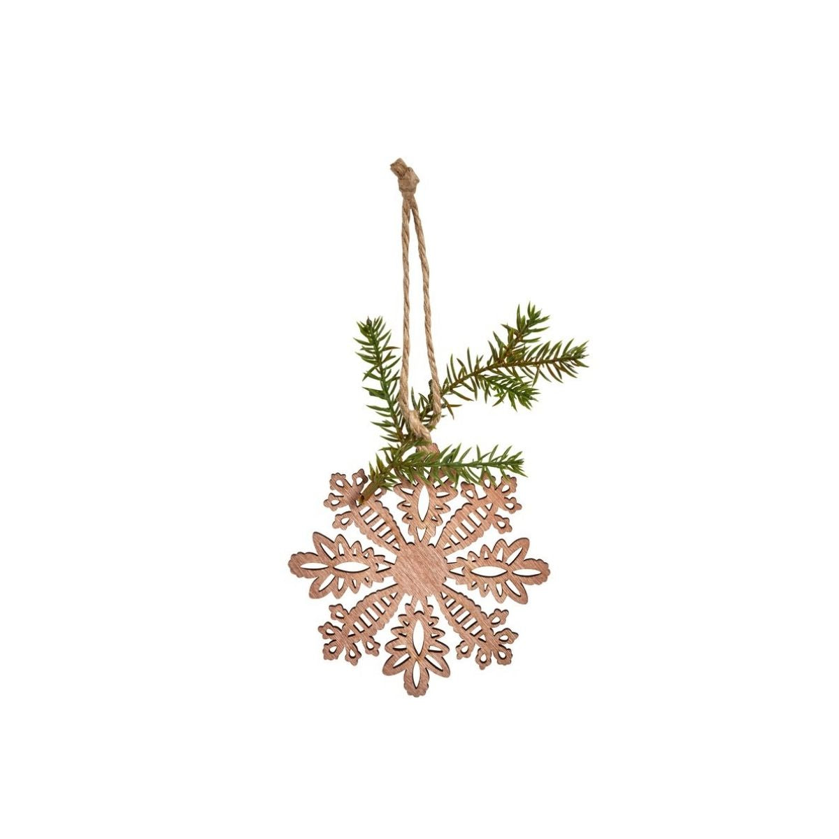 Sia Home Suspension Noël Flocon bois 21 cm beige
