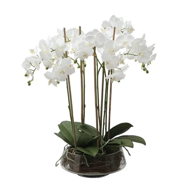 Sia Lena composition orchidée artificielle blanc 72 cm