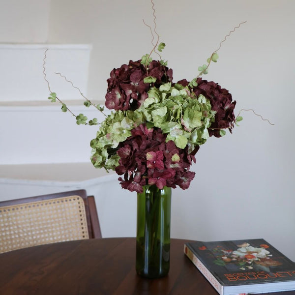 Flowrette Fleurs en papier Bouquet Vermeer hortensia vert prune