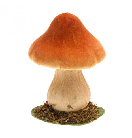 Feuillazur Rungis Champignon déco orange sur socle