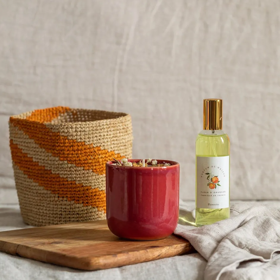 Flowrette Bougies Coffret Fragrance coton oranger raphia