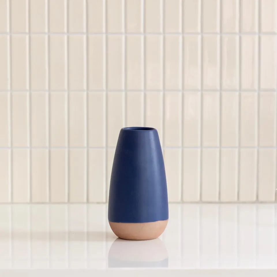 Flowrette Harmony vase en grès bleu nuit