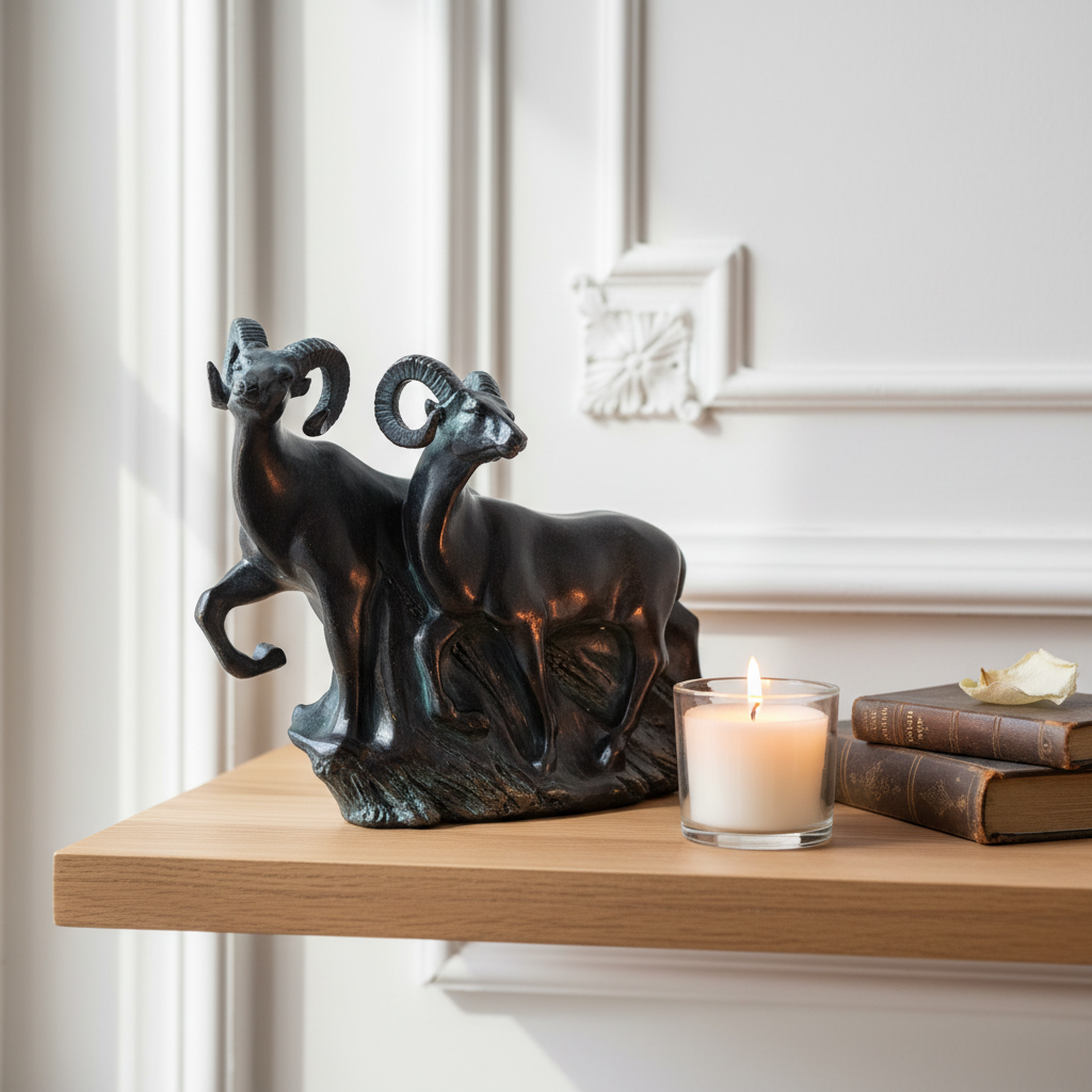 Sia Home Chamois statue décorative noir 25 cm