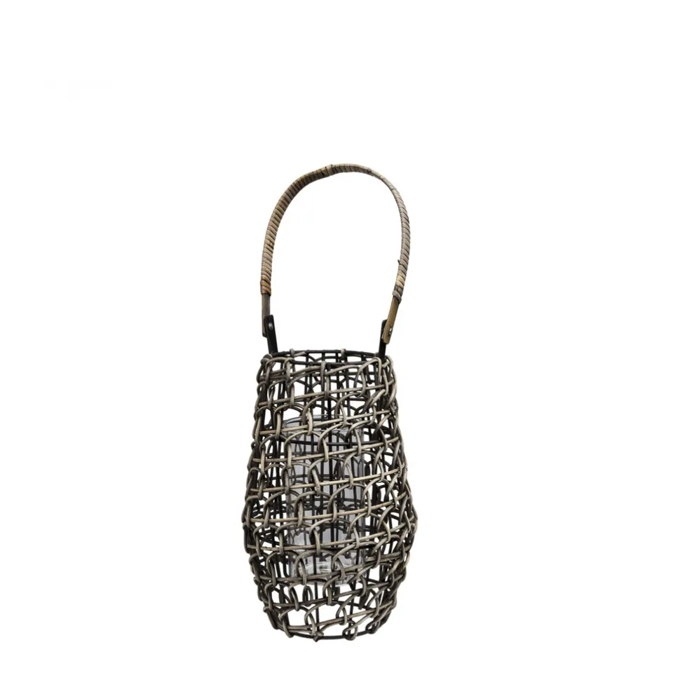 Sia Home Replay lanterne rotin marron verre 41 cm