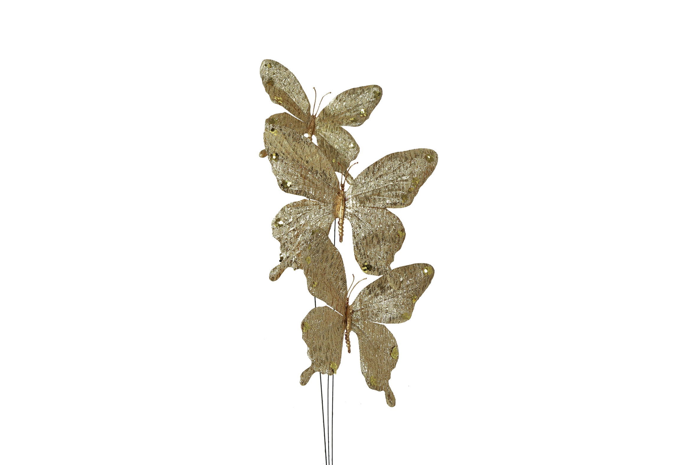 Feuillazur Rungis Branche 3 papillons déco bordeaux 66cm