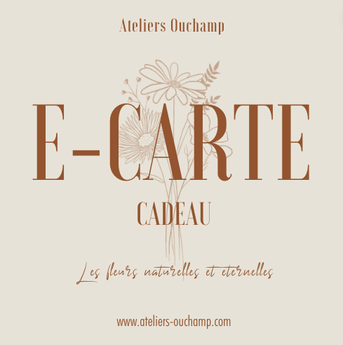 Ateliers Ouchamp Cadeaux e-carte cadeau 20€ fleurs stabilisées