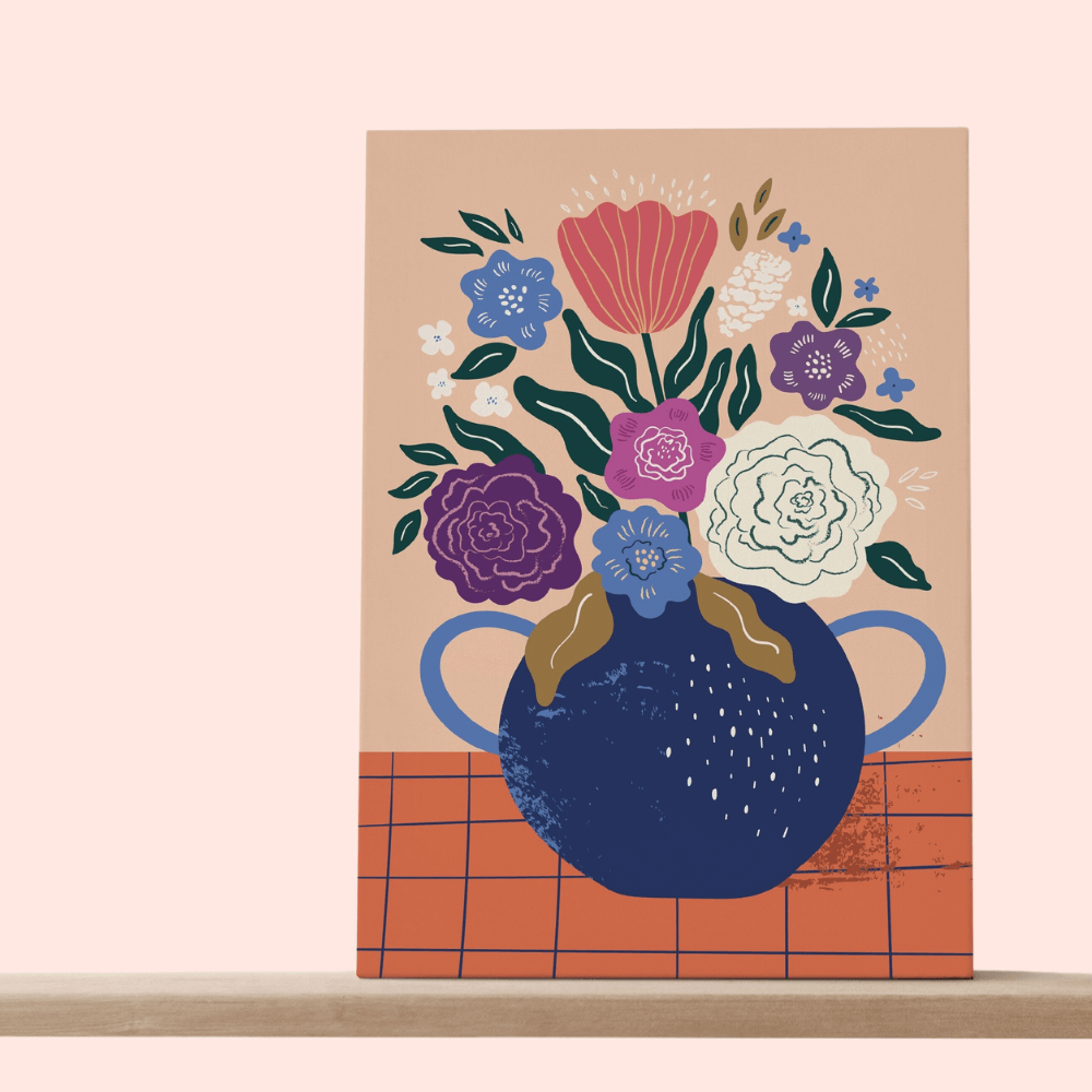 Flowrette Kit peinture par numéro bouquet coloré tableau