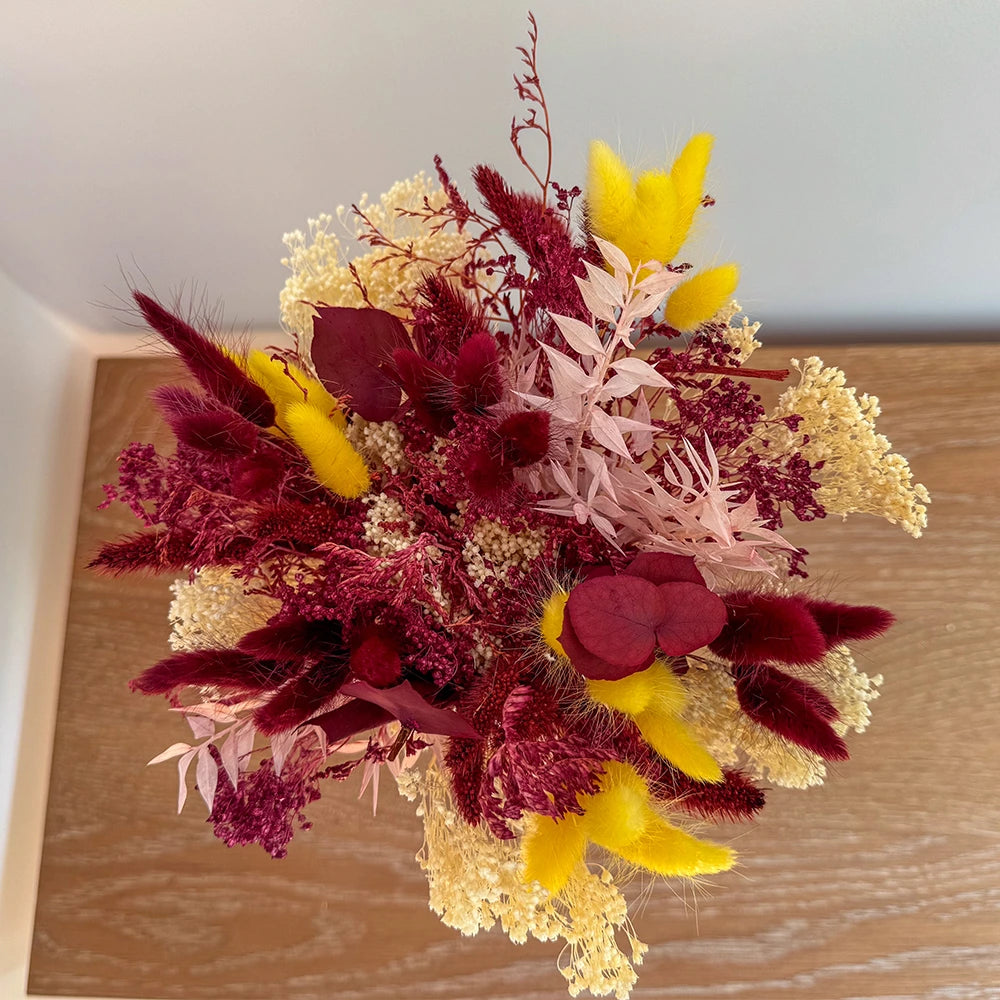 Flowrette Blaise bouquet fleurs séchées magenta bordeaux