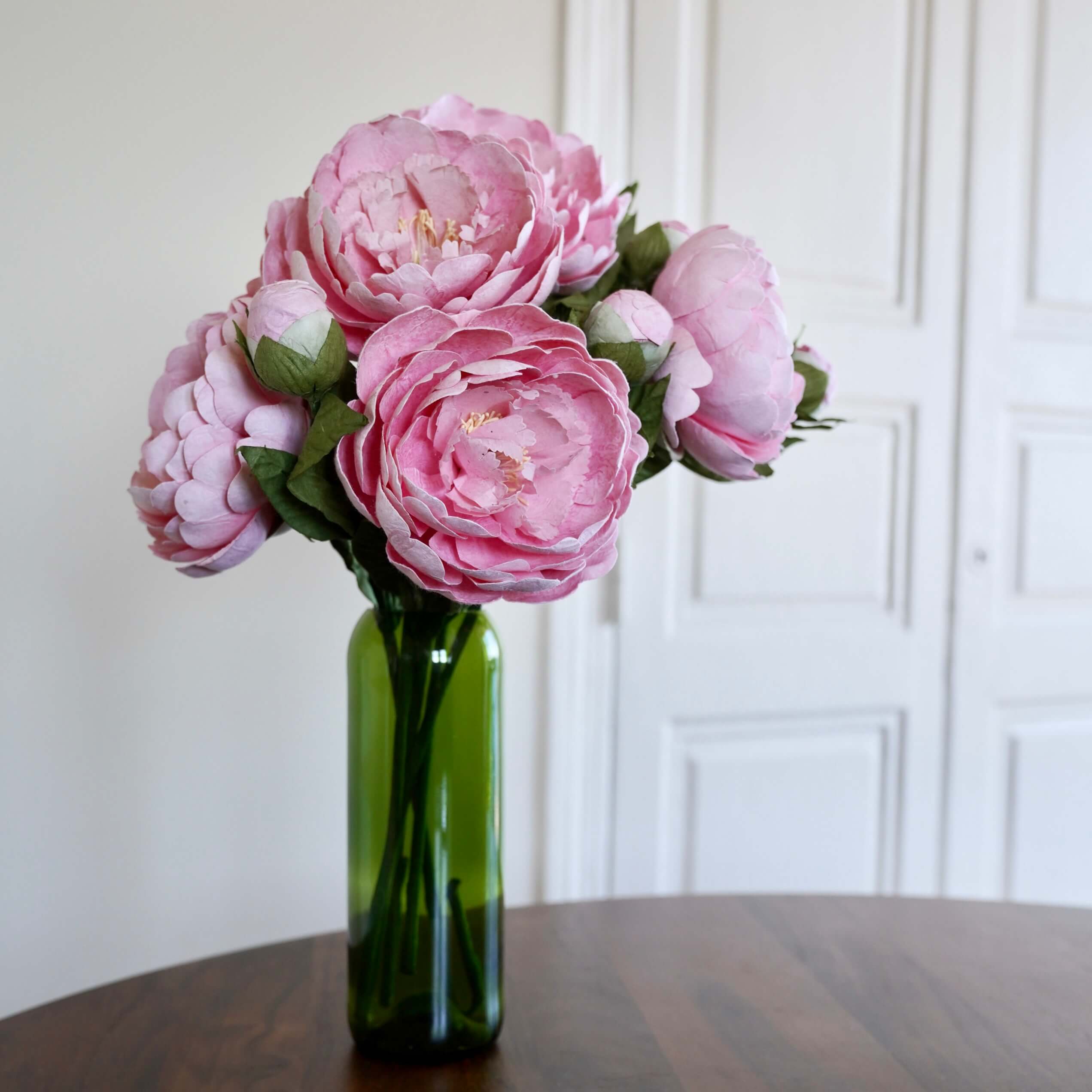 Flowrette Grande pivoine fleur papier rose clair x1