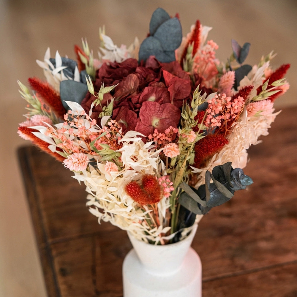 Flowrette Baudelaire bouquet mixte fleurs séchées M-L prune
