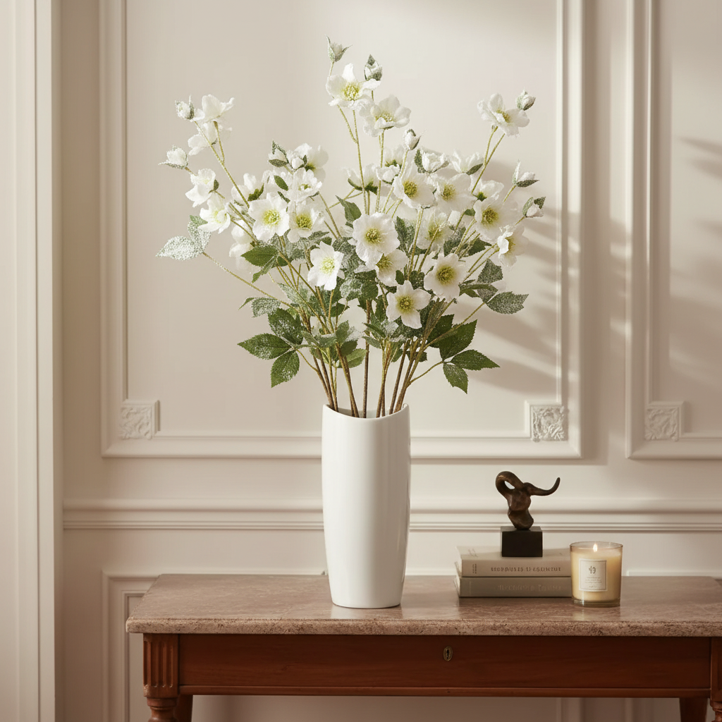 Sia Home Helleborus Tige Rose Noël 75 cm Rouge