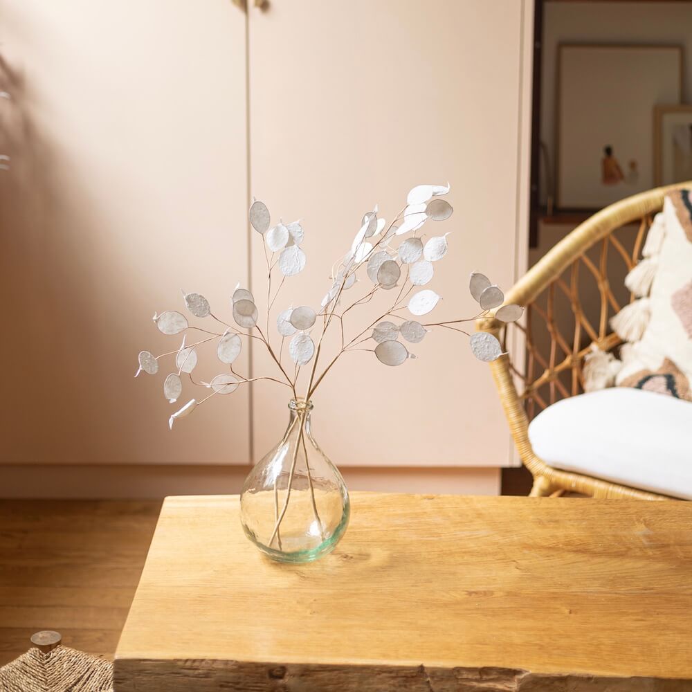 Flowrette Monnaie du pape papier blanche tige fleur x1 déco vase