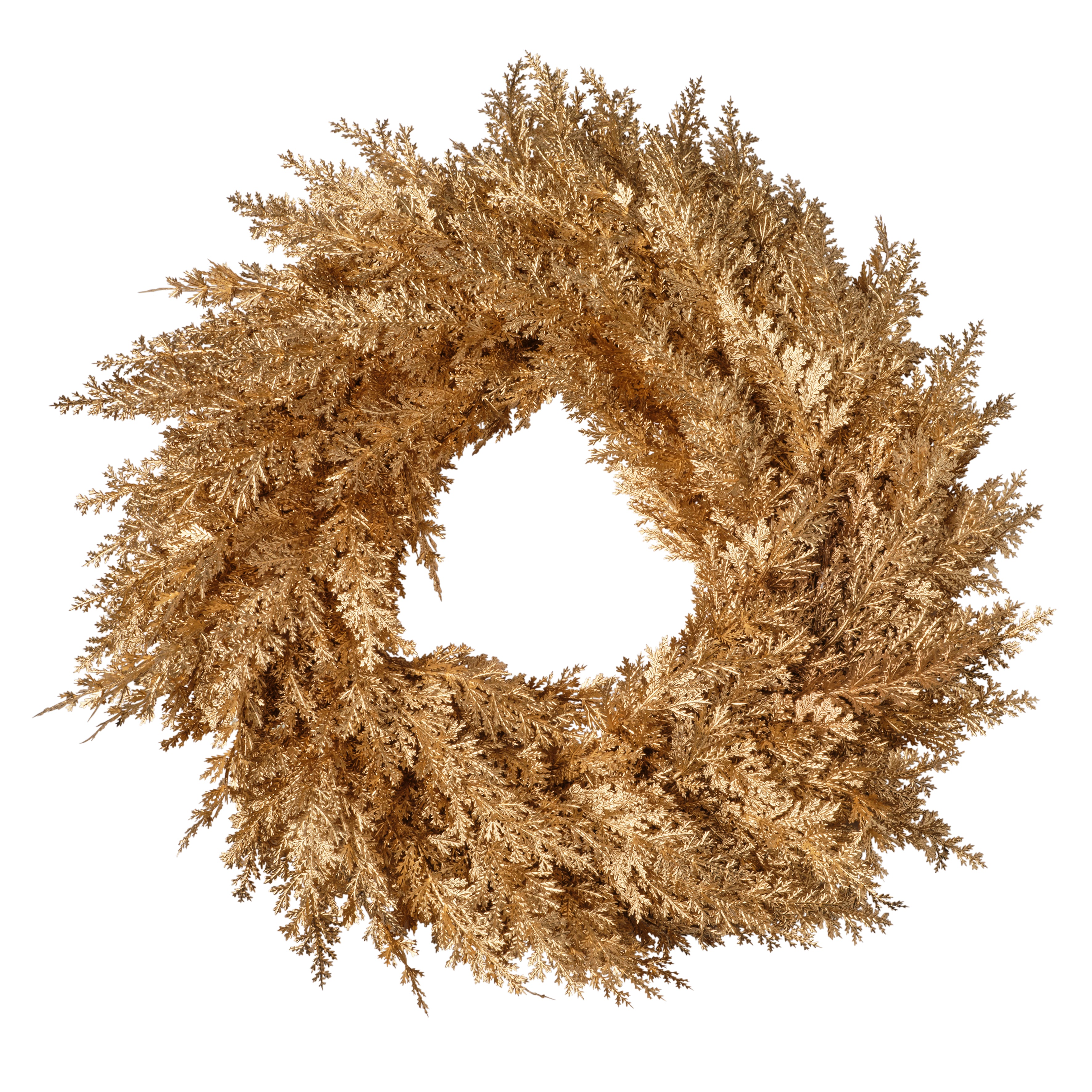 Feuillazur Rungis Couronne cyprès doré 50cm Noël