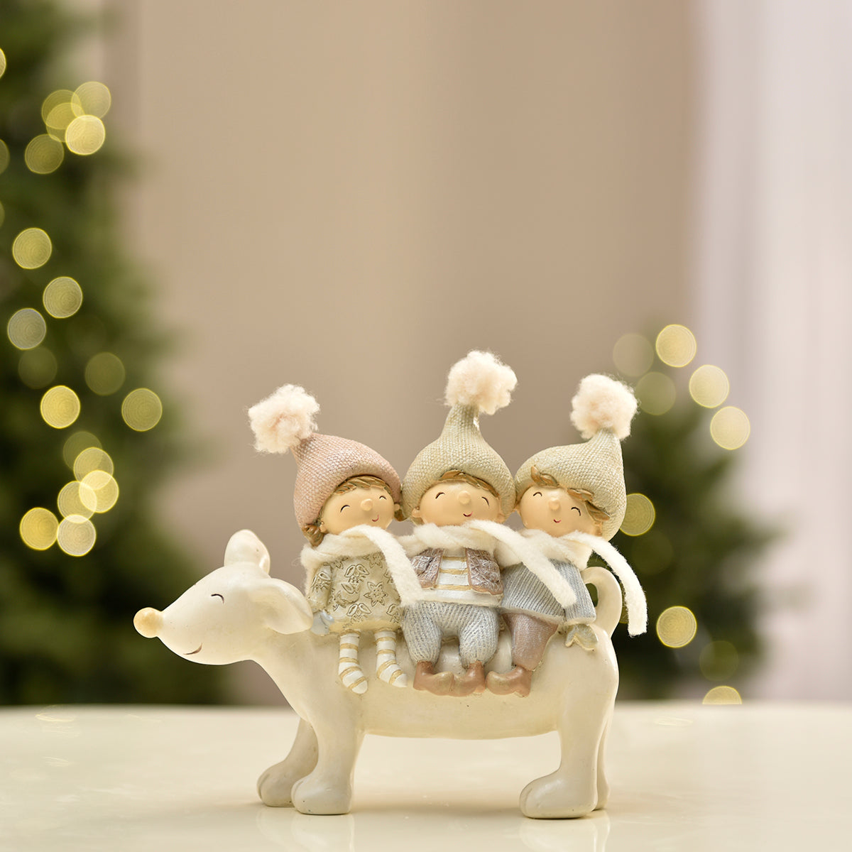 Sia Home Pastel figurine Noël renne gris 17 cm