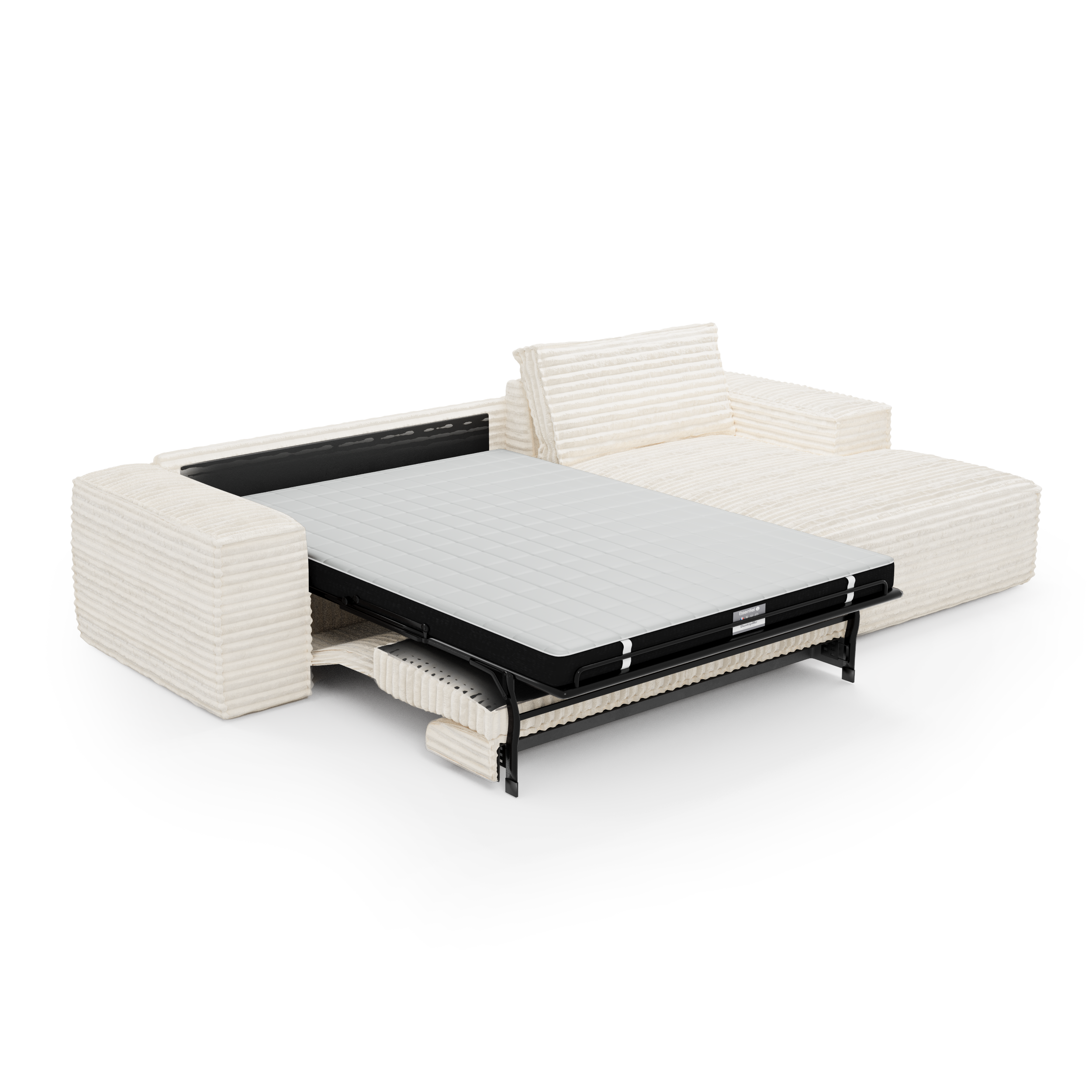 Sia Home Joan canapé convertible angle droit noir matelas mémoire