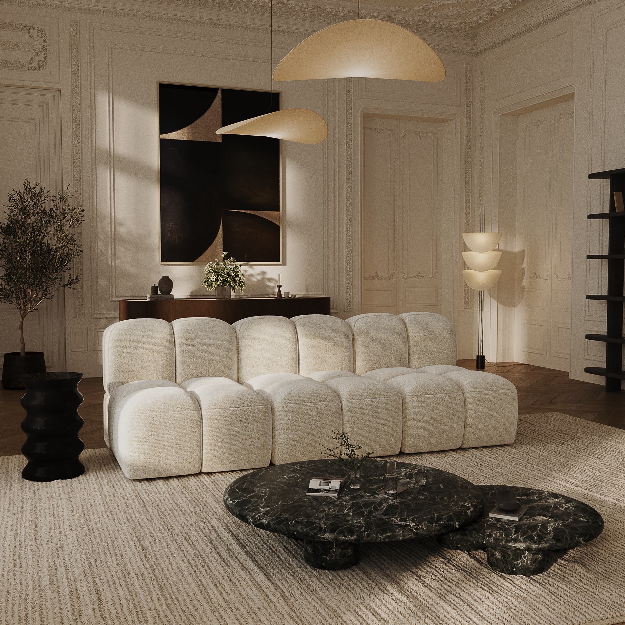 Sia Nubi canapé modulable 234 cm 4 places salon
