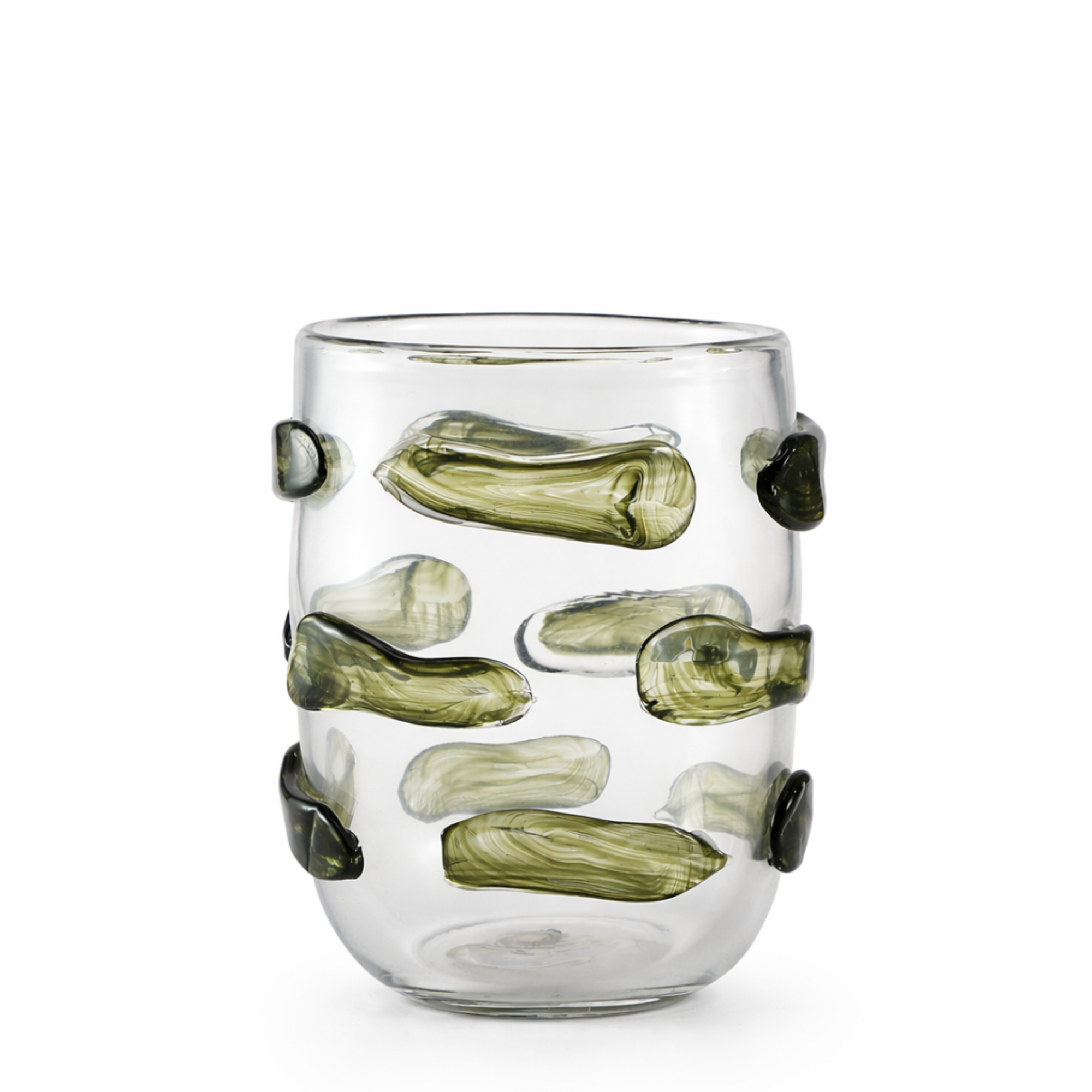 Sia Home Vertone Vase en verre soufflé vert 28 cm