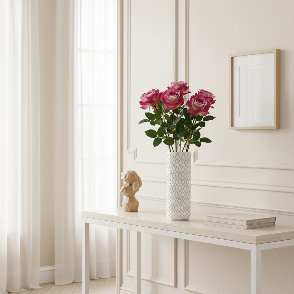 Sia Home Tiges de Fleurs artificielles Sophia rose 65 cm