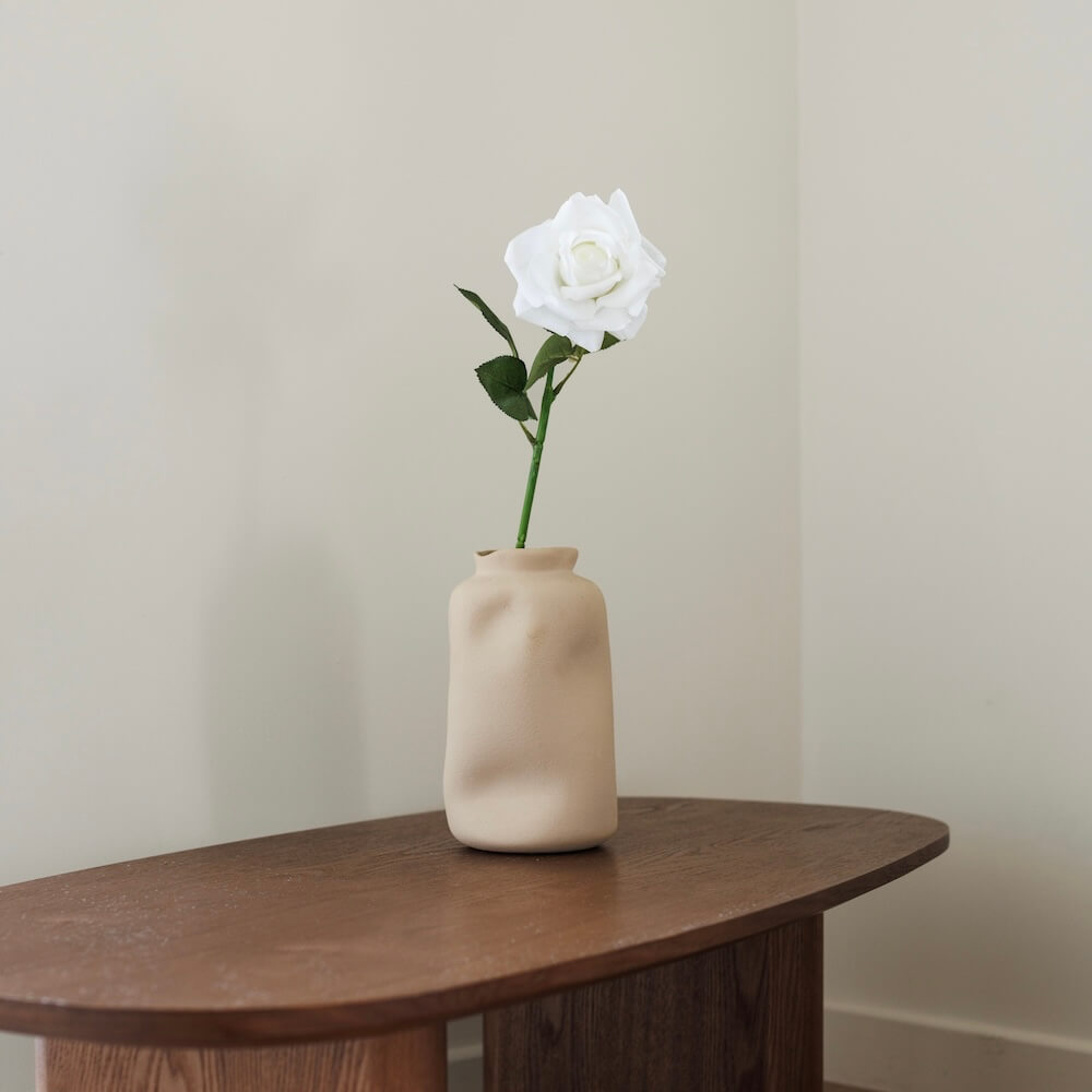 Flowrette rose blanche artificielle Real Touch x1