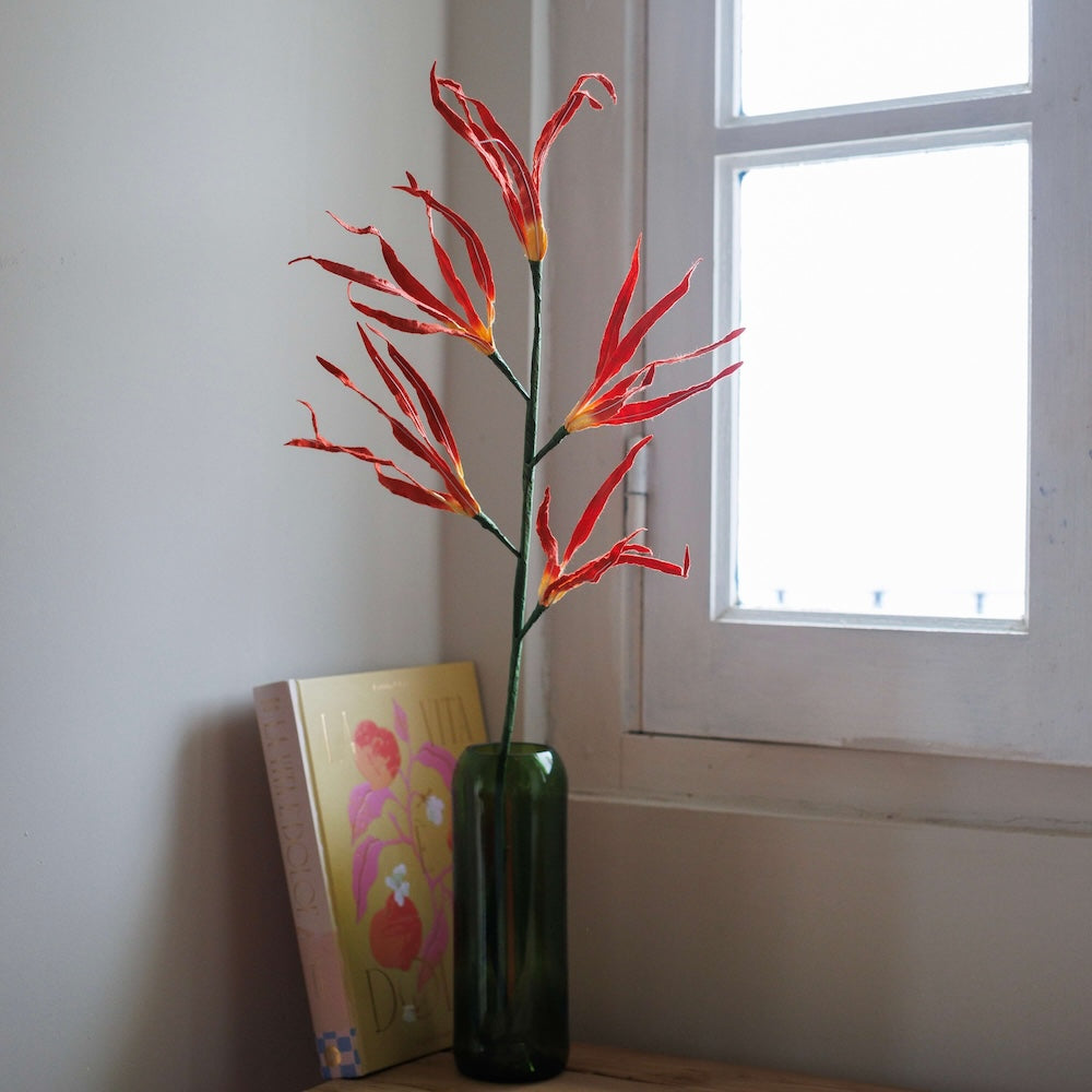 Flowrette Orchidée Passion fleur papier orange x1