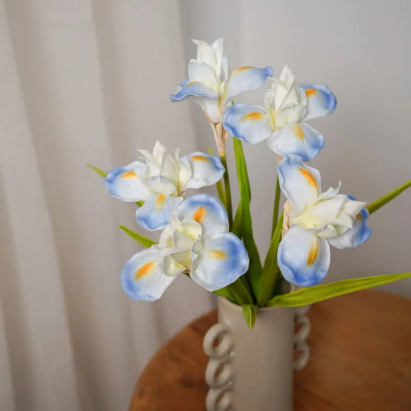 Flowrette iris bleu fleur artificielle bleue toucher naturel
