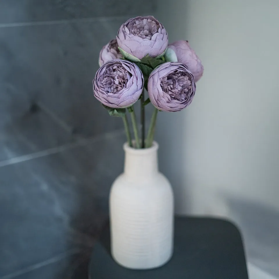 Flowrette Fleurs en papier Bouton de pivoine papier mauve x1