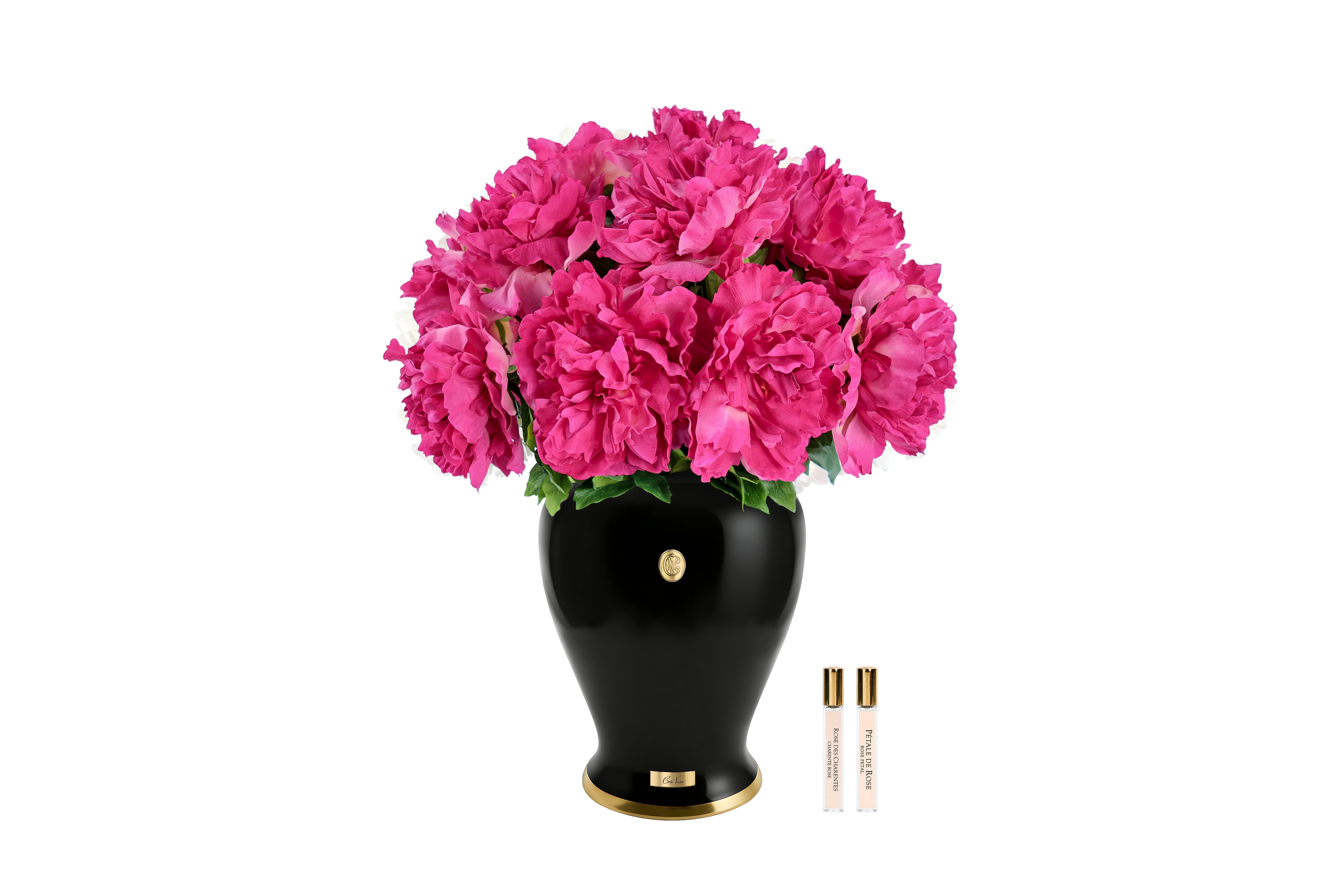 Côte Noire Perfumed Flowers IMPP07 pivoines magenta badge or