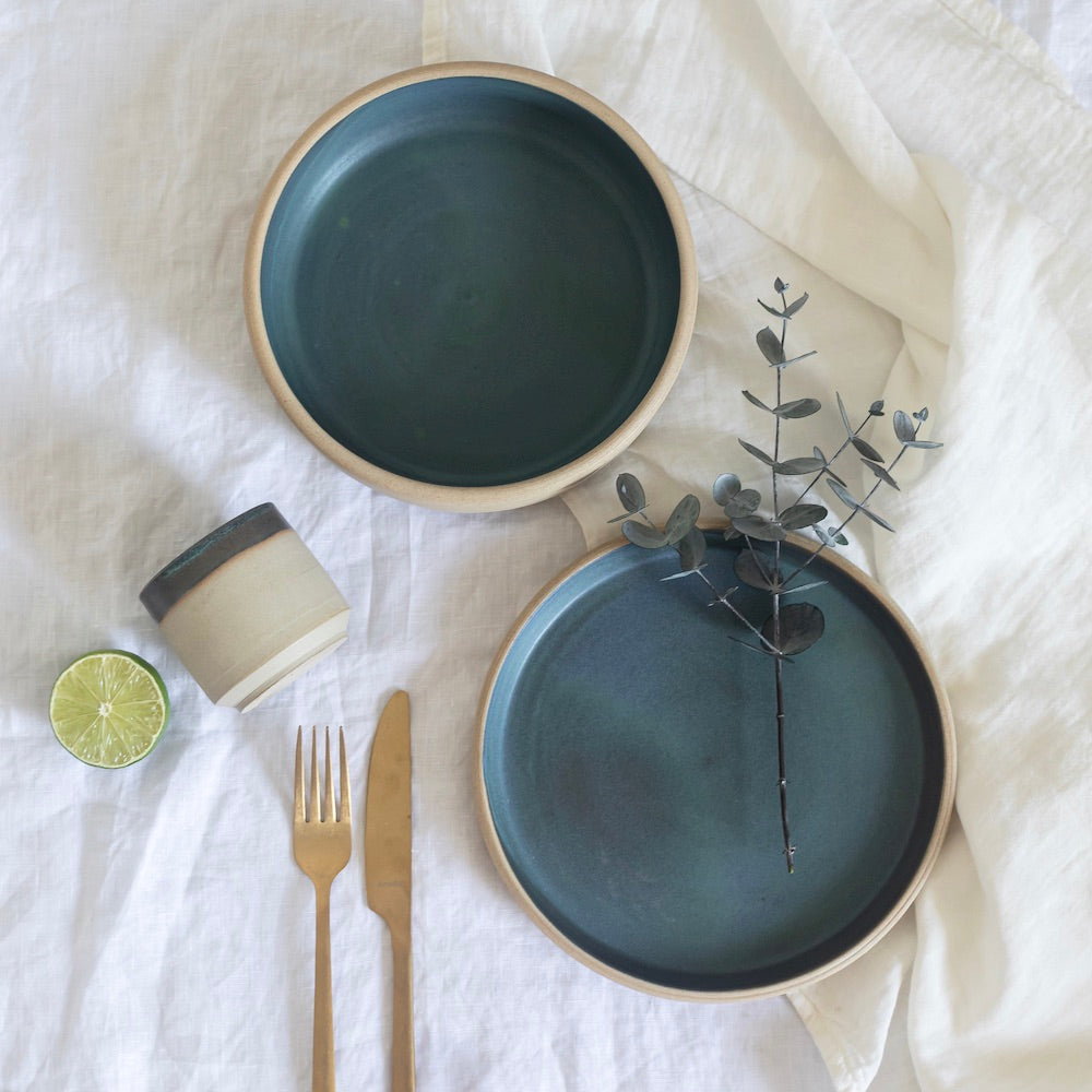 Flowrette Calista assiette céramique 24 cm verte x1