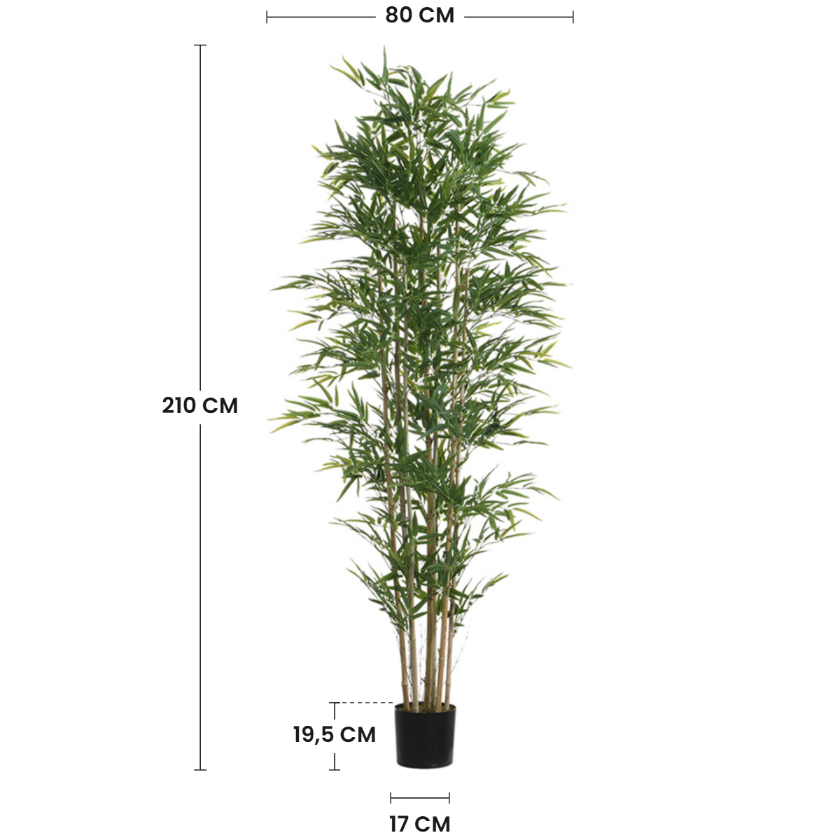 Sia Home Bambou arbre artificiel vert 210 cm en pot