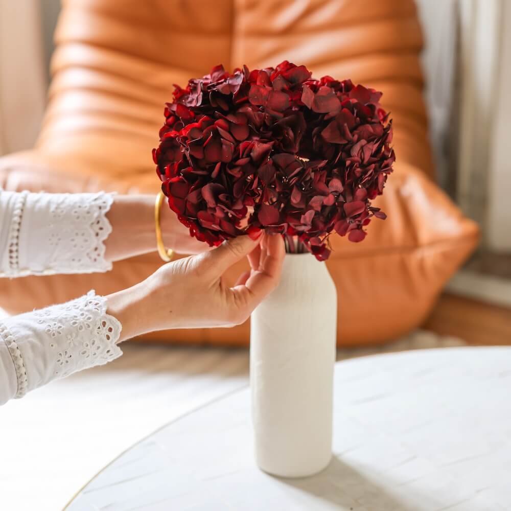 Flowrette Hortensia fleur stabilisée bordeaux x1