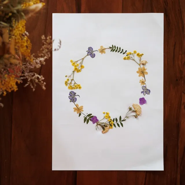 Flowrette Herbier Ronde Printanière A3 fleurs séchées