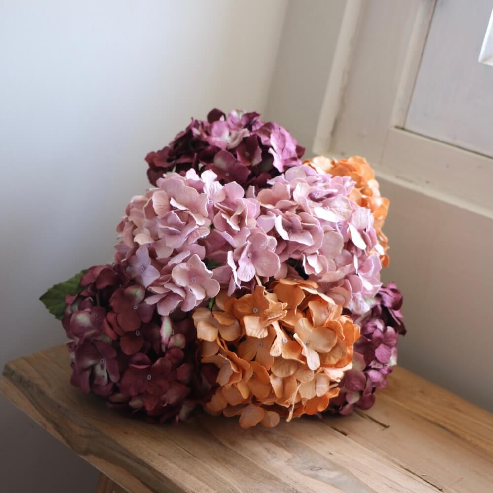 Flowrette Hortensia d'automne bouquet papier mauve