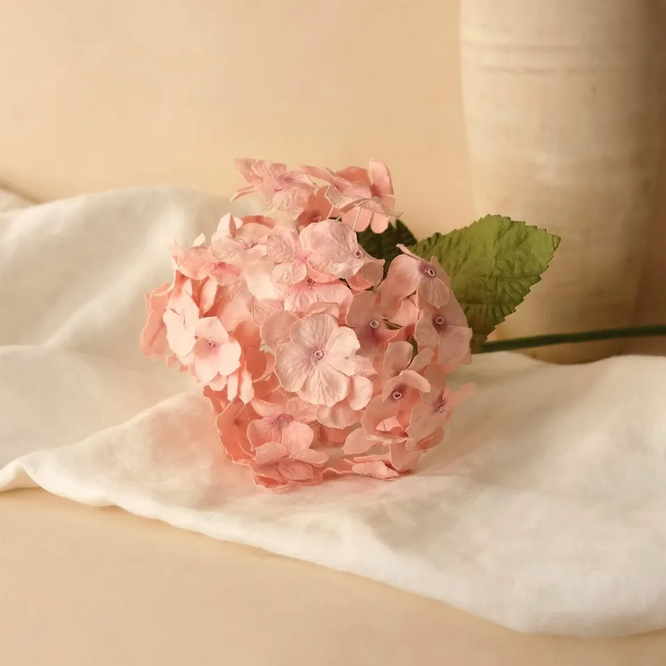 Flowrette Hortensia papier mauve fleur tige x1 éternel