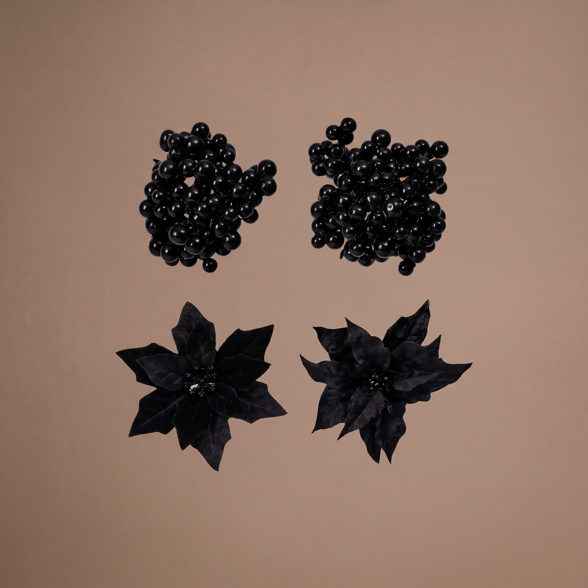 Sia Home Baies Poinsettias set 4 ornement Noël clip