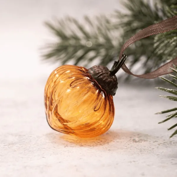 Flowrette Honey lot 6 boules Noël verre miel