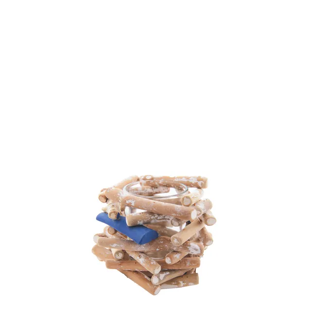 Sia Home Marin photophore bois bleu 15 cm