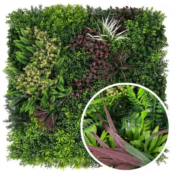 Feuillazur Oasis plaque végétale artificielle vert 100x100cm mur