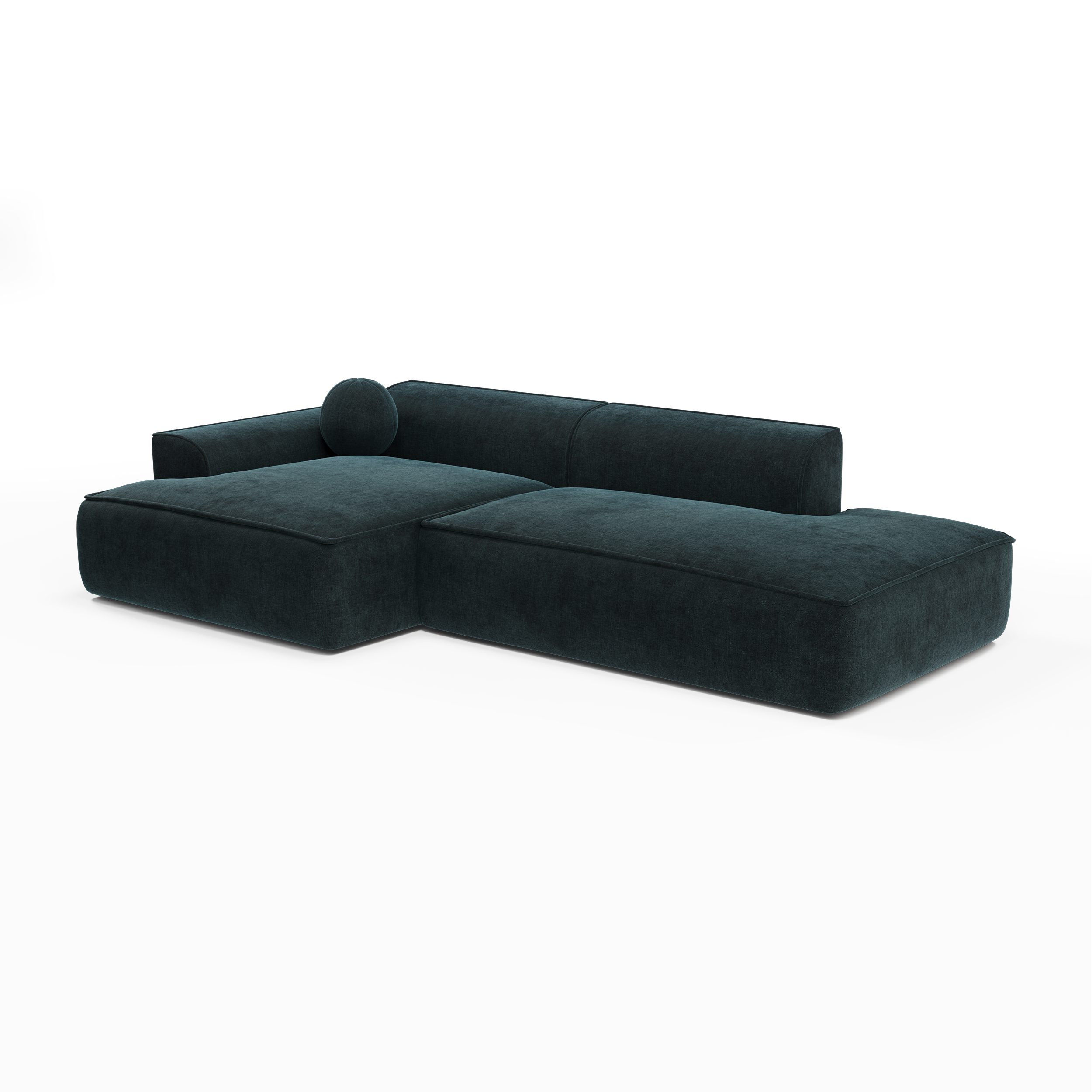 Sia Home Ania canapé angle gauche crème coussin boule