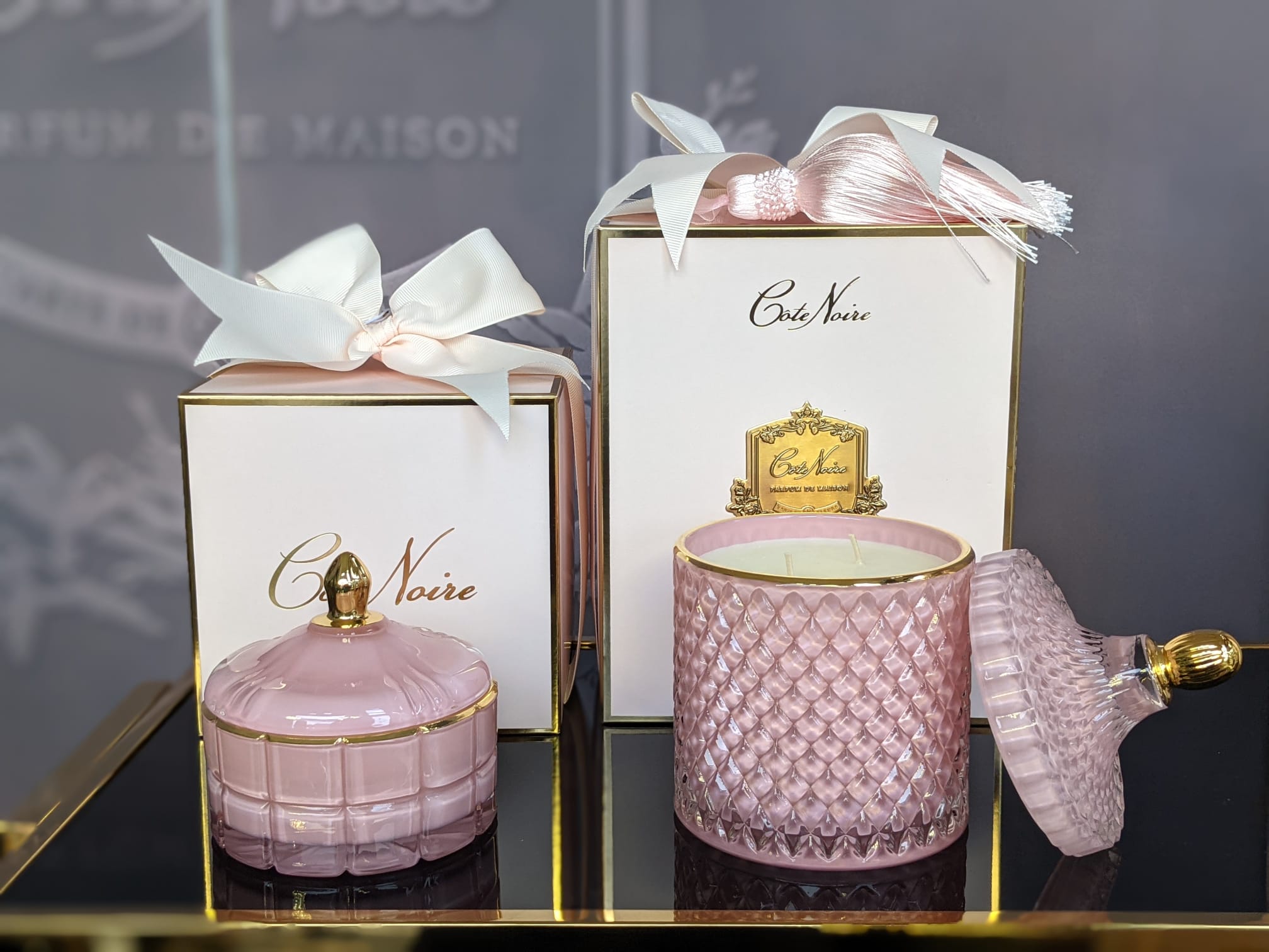 Côte Noire Art Deco bougie parfumée 600 g Pink Champagne rose doré