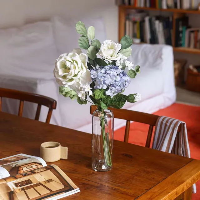 Flowrette Vélasquez bouquet fleurs en papier hortensia bleu