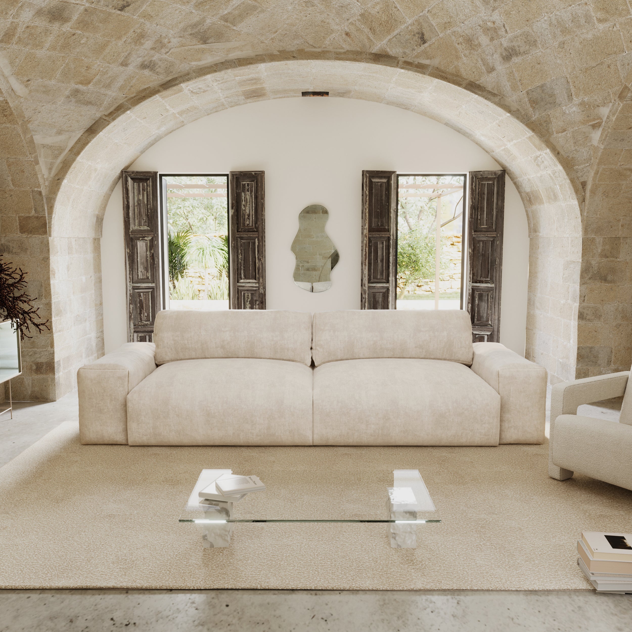 Sia Home Bliss Canapé Droit Crème Confort Généreux