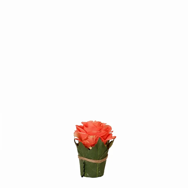 Sia Home Rose composition florale artificielle 9 cm corail