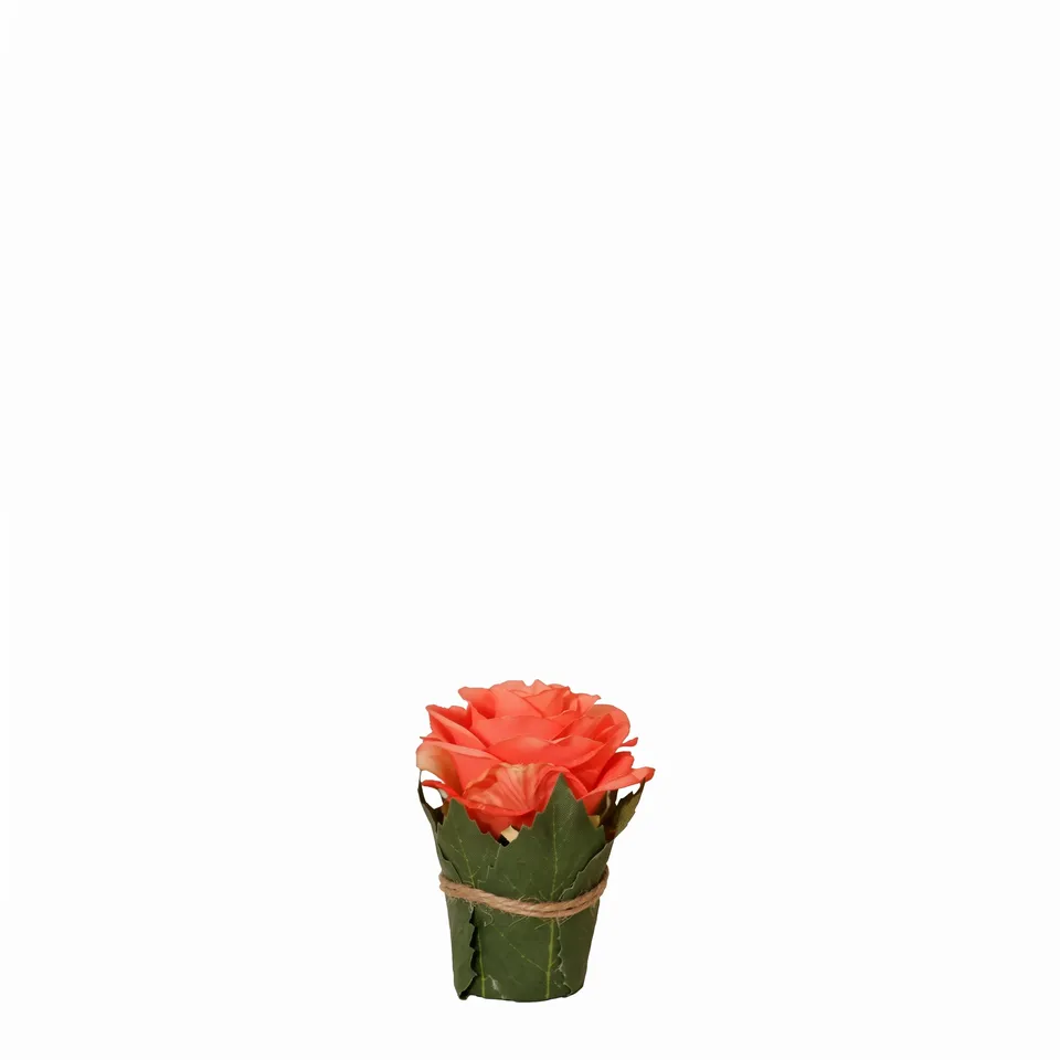 Sia Home Rose composition florale artificielle 9 cm corail