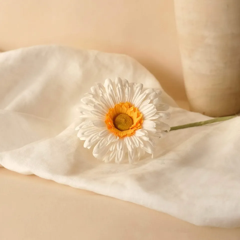 Flowrette Gerbera fleur papier blanche x1